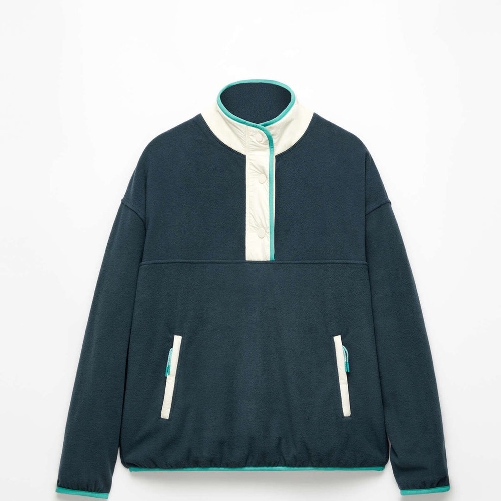 Women's Teal and Cream Sweater